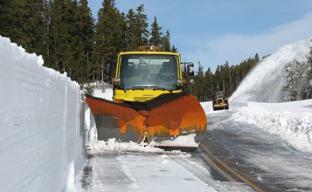 Crews plowing Going-to-the-Sun Road