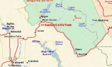 Map to San-Suz-Ed RV Park